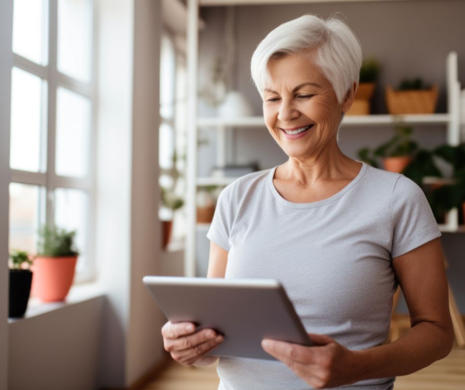 Frau mit Tablet